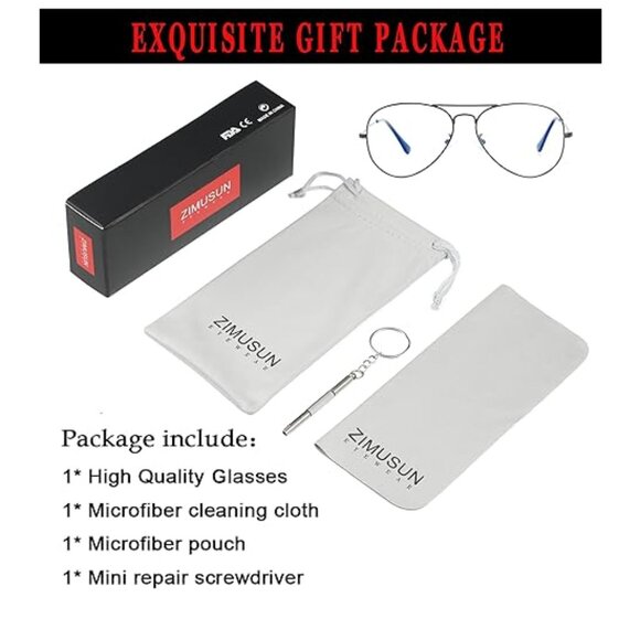 Classic Aviator Glasses for Women Men Metal Frame Clear Lens Eyeglasses - Picture 5 of 9